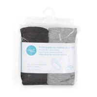 Fitted sheet for carrycot mattress (73-80 x 30-37) 2 pcs Light grey + Dark grey