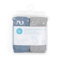 Fitted sheet for carrycot mattress (73-80 x 30-37) 2 pcs Light grey + Blue