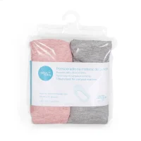 Fitted sheet for carrycot mattress (73-80 x 30-37) 2 pcs Light grey + Pink