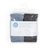 Fitted sheet for carrycot mattress (73-80 x 30-37) 2 pcs Dark grey + Blue
