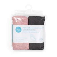 Fitted sheet for carrycot mattress (73-80 x 30-37) 2 pcs Dark grey + Pink