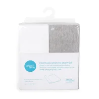 Pokrowiec na przewijak Comfort Light grey melange + white (50x70-80) 2 szt w zestawie