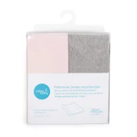 Pokrowiec na przewijak Comfort Light grey melange + pink (50x70-80) 2 szt w zestawie