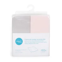 Changing mat cover Light grey + Pink (50x70-80) 2 pcs