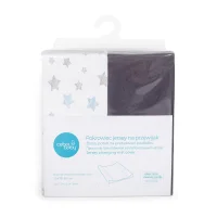 Pokrowiec na przewijak (50x70-80) 2 szt. Dark grey + Blue Stars