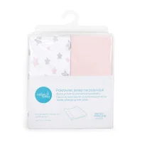 Pokrowiec na przewijak (50x70-80) 2 szt. Candy pink + Pink Stars
