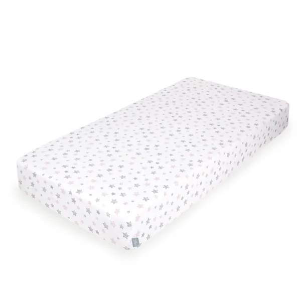 Jersey Fitted Sheet (120x60) Pink Stars