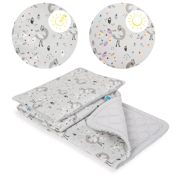 Baby blanket (75x100) + pillow (30x40) Lolly Polly Peacock