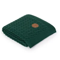 Kocyk dzianinowy (90x90) w opakowaniu prezentowym Fale Emerald