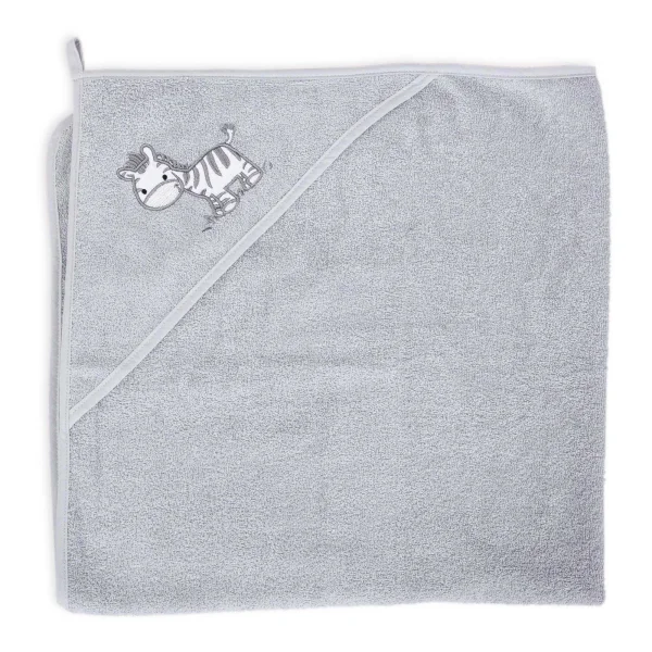 Ręcznik dla niemowlaka Zebra Grey 100x100 Ceba Baby