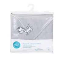 Ręcznik dla niemowlaka Zebra Grey 100x100 Ceba Baby