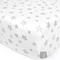 Prześcieradło Jersey z gumką (140x70) Gray stars