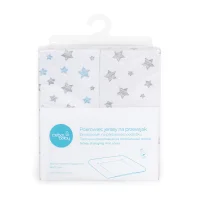 Pokrowiec na przewijak miękki (85x72) 2 szt. Grey Stars + Blue Stars