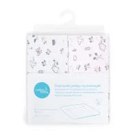 Pokrowiec na przewijak miękki (85x72) 2 szt. Candy Pink, Bird World + Light grey, Bird World