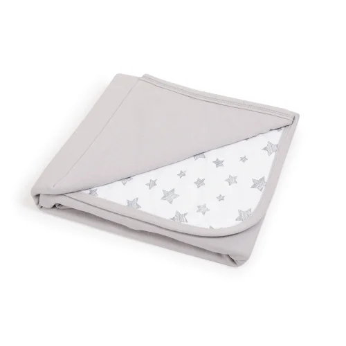 Kocyk dziecięcy (90x100) Light grey + Grey Stars