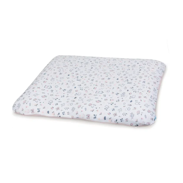 Pokrowiec na przewijak miękki (75x72) 2 szt. Candy Pink, Bird World + Light grey, Bird World