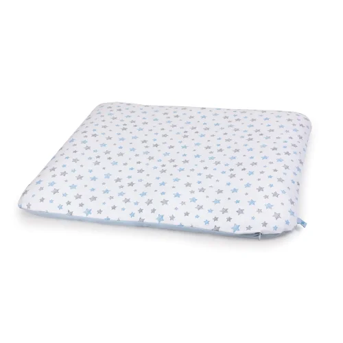 Pokrowiec na przewijak miękki (75x72) 2 szt. Grey Stars, Light grey + Blue Stars, Blue