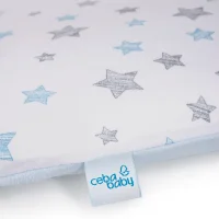 Pokrowiec na przewijak miękki (75x72) 2 szt. Grey Stars, Light grey + Blue Stars, Blue