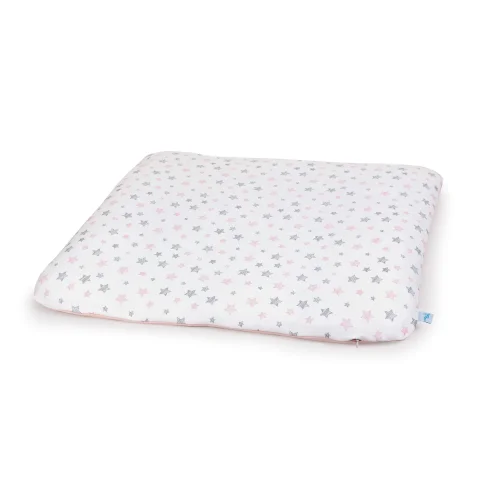 Pokrowiec na przewijak miękki (75x72) 2 szt. Grey Stars, Light grey + Pink Stars, Pink