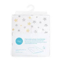 Pokrowiec na przewijak miękki (75x72) 2 szt. Grey Stars, Light grey + Yellow Stars, Dark grey