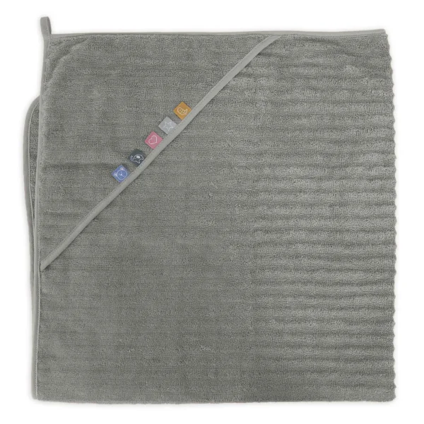 Ręcznik dla niemowlaka Grey Wave Line 100x100 Ceba Baby