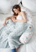 Knitted blanket in gift box (90x90) Rice stitch mint