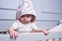 Hooded towel Printed Line Unicorn 100x100 Ceba Baby