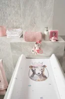Hooded towel Waffle Line Silver Pink 100x100 Ceba Baby