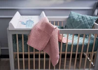 Kocyk dziecięcy Waffle Line Silver Pink 90x90 Ceba Baby