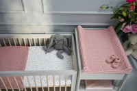 Pokrowiec na przewijak Comfort Waffle Line Silver Pink 50x70 Ceba Baby