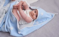 Ręcznik dla niemowlaka Stars Blue Melange 100x100 Ceba Baby
