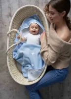 Ręcznik dla niemowlaka Stars Blue Melange 100x100 Ceba Baby