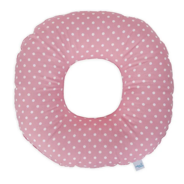 Postpartum donut cushion White dots on raspberry pink
