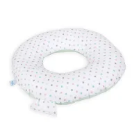 Postpartum donut cushion Green, orange dots, green reverse side