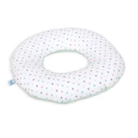 Postpartum donut cushion Green, orange dots, green reverse side