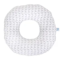 Postpartum donut cushion Birds, grey reverse side