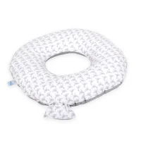 Postpartum donut cushion Birds, grey reverse side