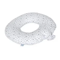 Postpartum donut cushion Grey stars on white