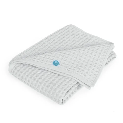 Kocyk dziecięcy Waffle Line Light grey 90x90 Ceba Baby