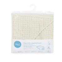 Hooded towel Waffle Line Creamy 100x100 Ceba Baby