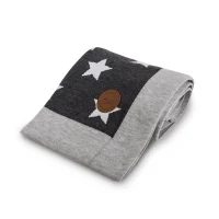 Kocyk dzianinowy (90x90) w opakowaniu prezentowym Grey Stars