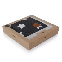 Kocyk dzianinowy (90x90) w opakowaniu prezentowym Grey Stars