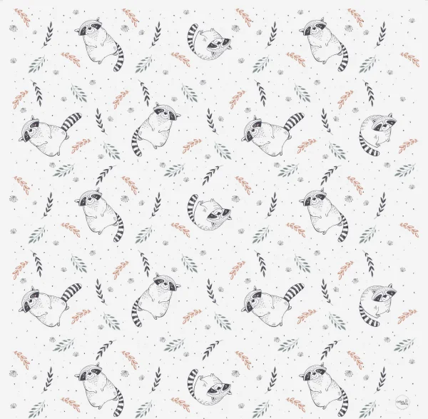 Less mess mat (120x120 cm) Raccoon
