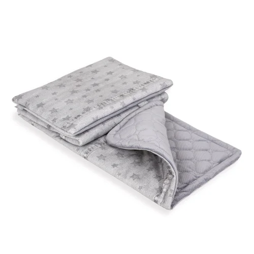 Baby blanket (75x100) + pillow (30x40) Denim Style Stars grey