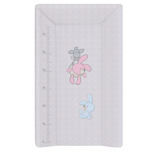 Hard changing mat long with a bolster (80) Bunnies grey