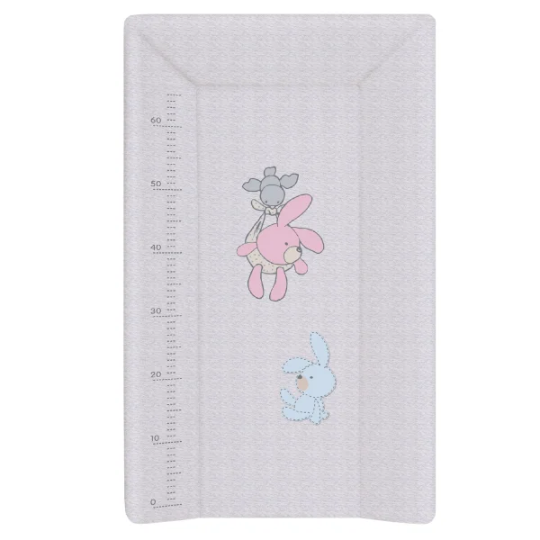 Hard changing mat long with a bolster (80) Bunnies grey