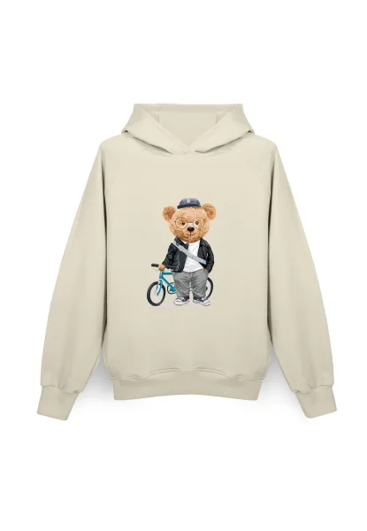 Bluza męska z kapturem (L/XL) Fluffy Puffy Bart beżowa