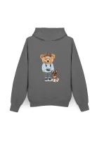 Bluza męska z kapturem (S/M) Fluffy Puffy Steve grafitowa