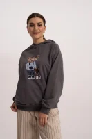 Bluza damska z kapturem (L/XL) Fluffy Puffy Steve grafitowa