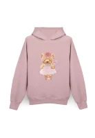 Bluza damska z kapturem (L/XL) Fluffy Puffy Poly różowa
